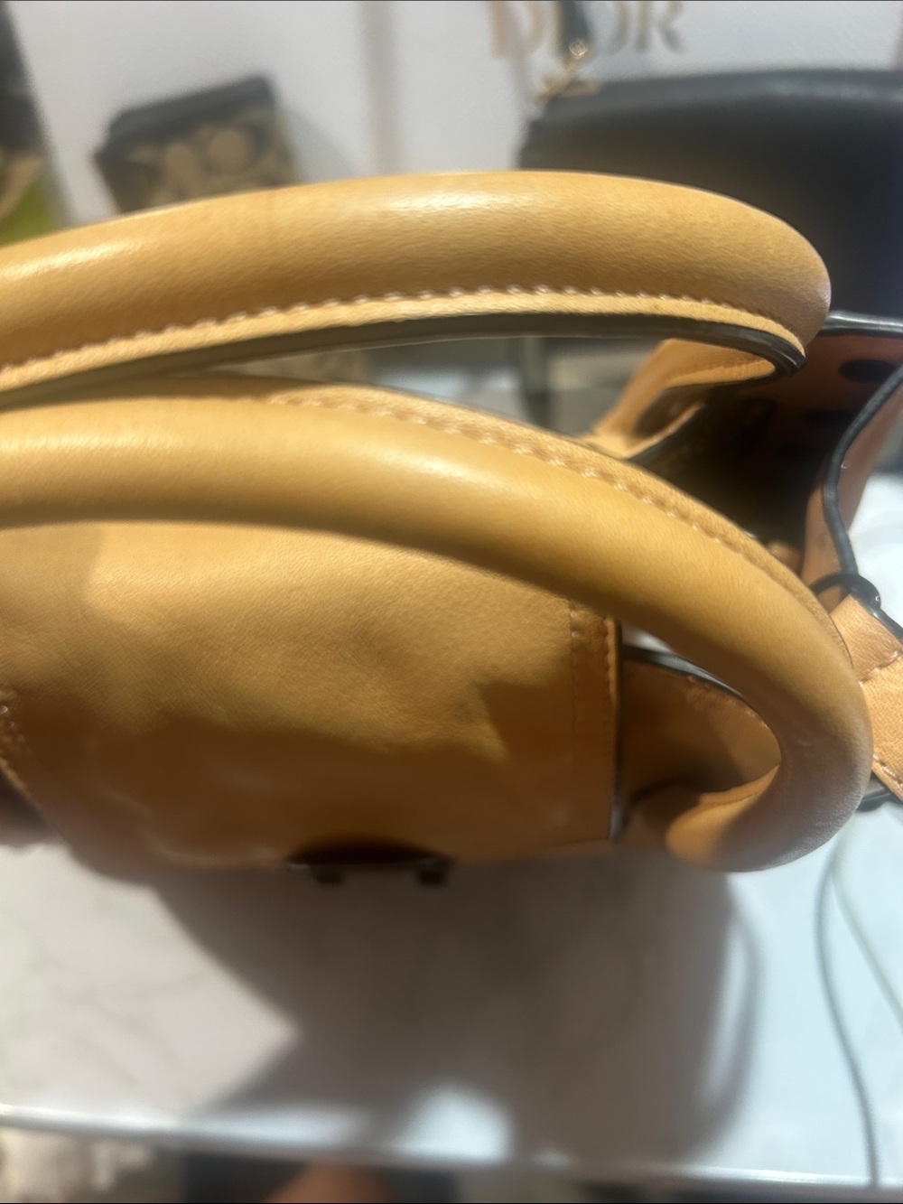 Loeffler Randall Leather Stud-Trim Satchel Bag in Tan - Picture 4 of 8